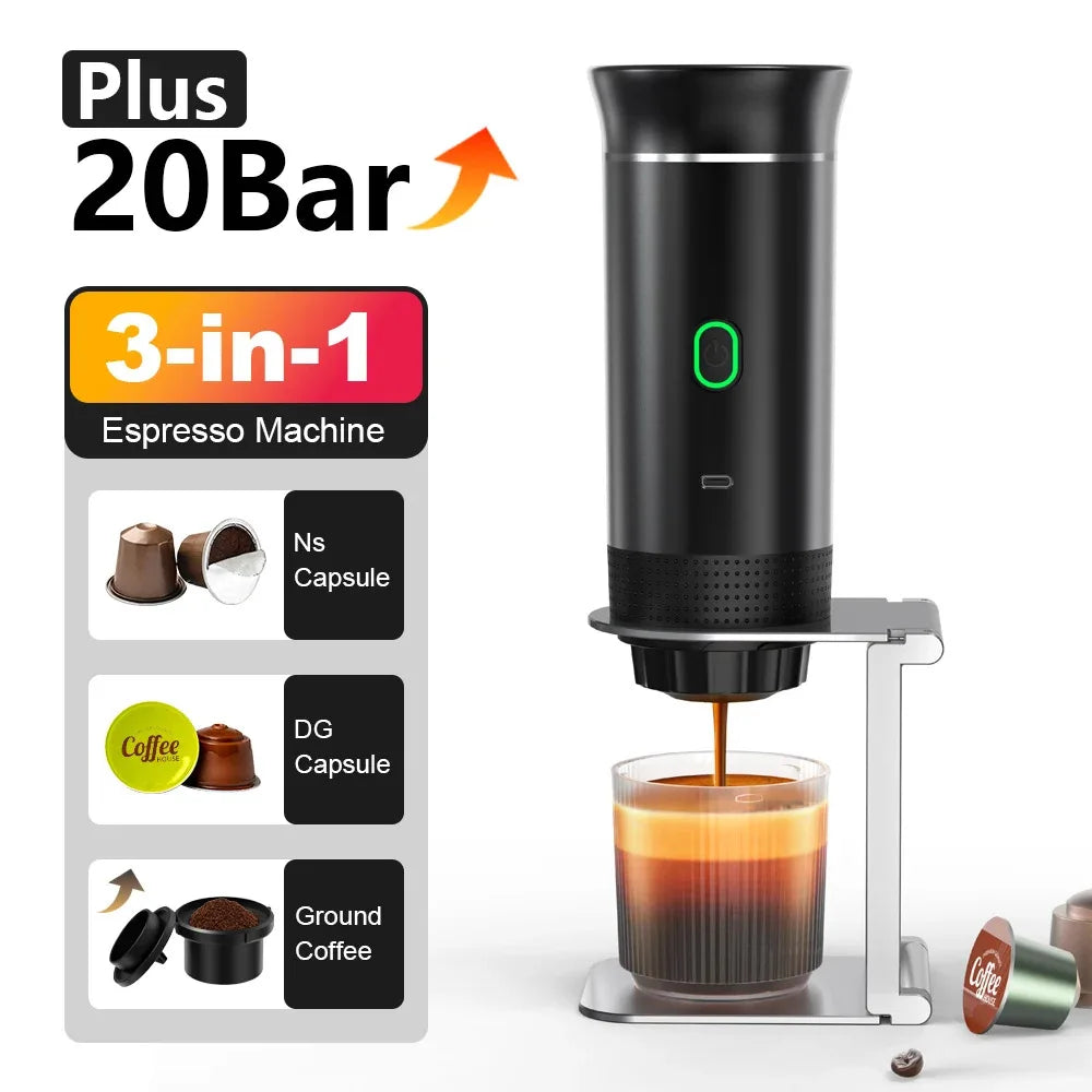 3-in-1 Electric Portable Espresso Coffee Machine